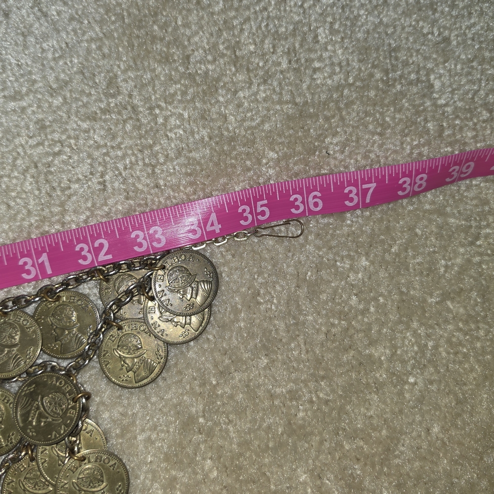 Belly Dance Coin Belt Large Balboa Coins Gold Tone 36” Waist - Picture 6 of 7